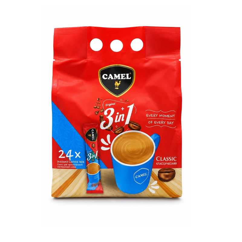 قهوه فوری کمل Camel 3 در 1 کلاسیک بسته 24 عددی