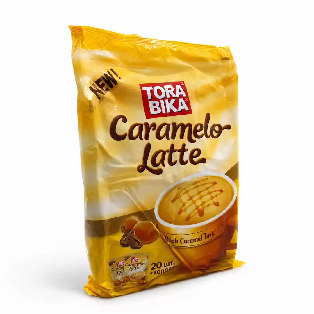 قهوه فوری لاته کاراملی تورابیکا (Tora Bika Caramelo Latte) بسته 20 عددی