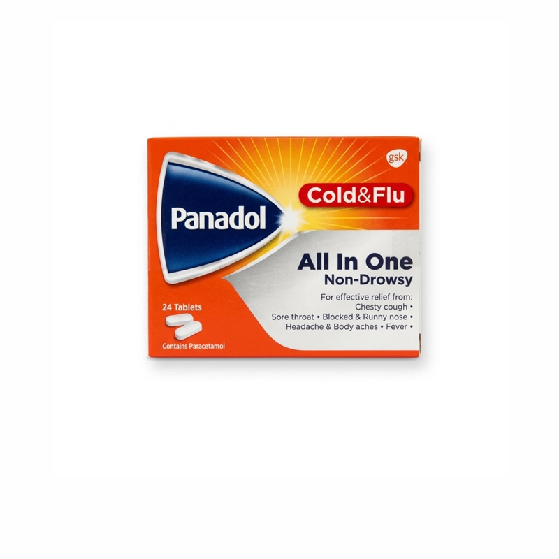 قرص پانادول سرماخوردگی و آنفلوآنزا آل این وان ۲۴ عددی | Panadol Cold - Flu All In One