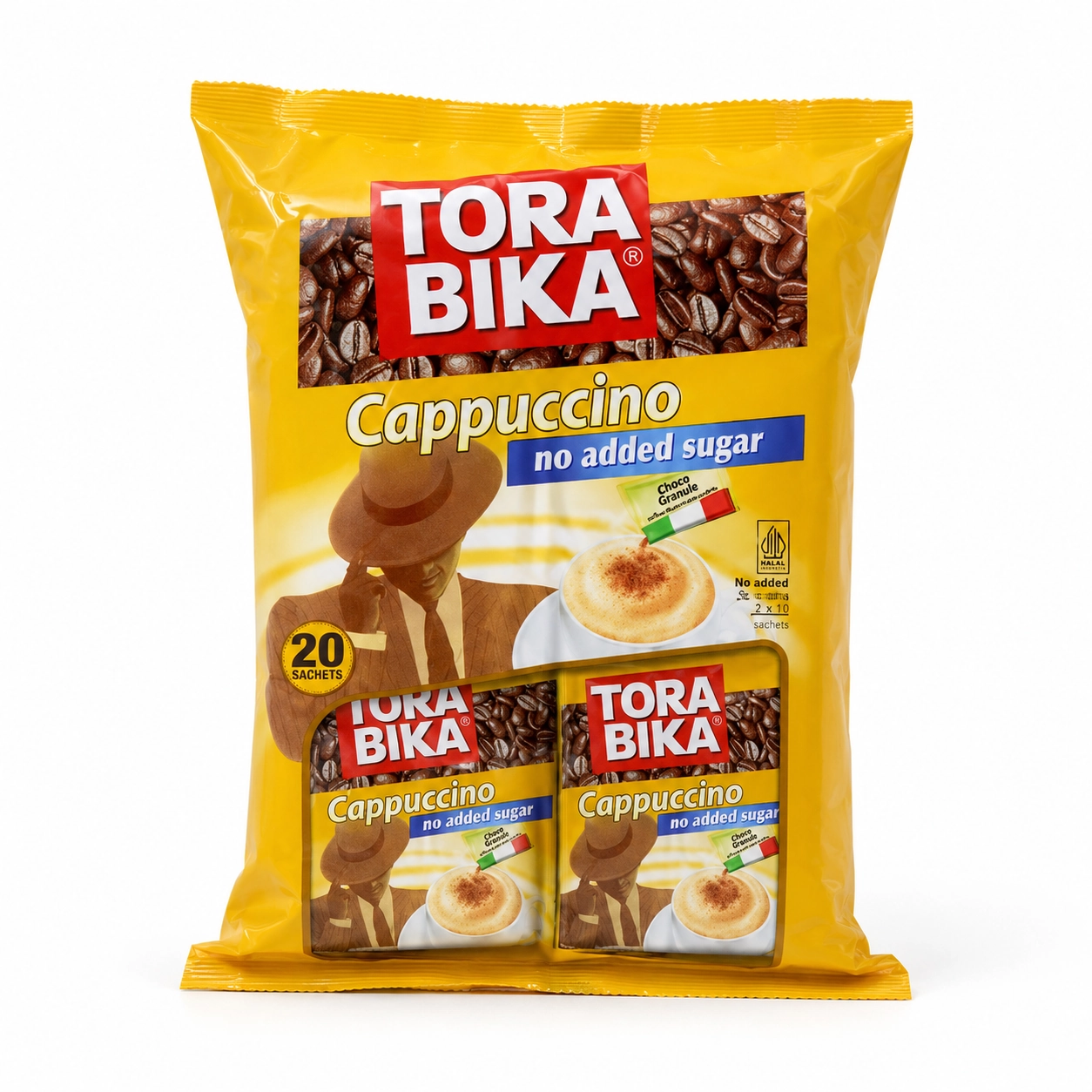 کاپوچینو تورابیکا torabika مدل رژیمی بدون شکر no added sugar پک 20 ساشه ای