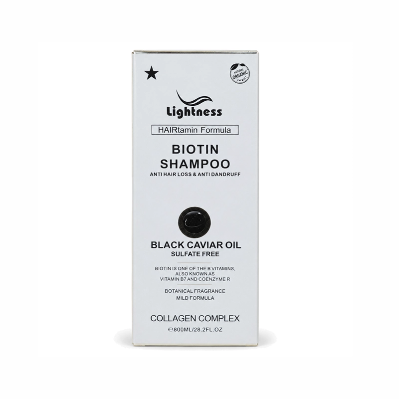 شامپو بیوتین لایتنس حاوی روغن خاویار سیاه و کلاژن ۸۰۰ میلی‌لیتر (Lightness Biotin Shampoo)