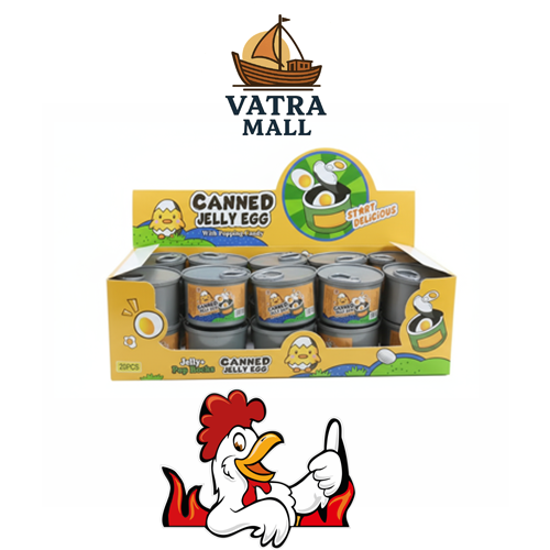 کنسرو ژله تخم‌مرغی با سس پودر ترقه‌ای کارتن ۲۰ عددی (فروش عمده)