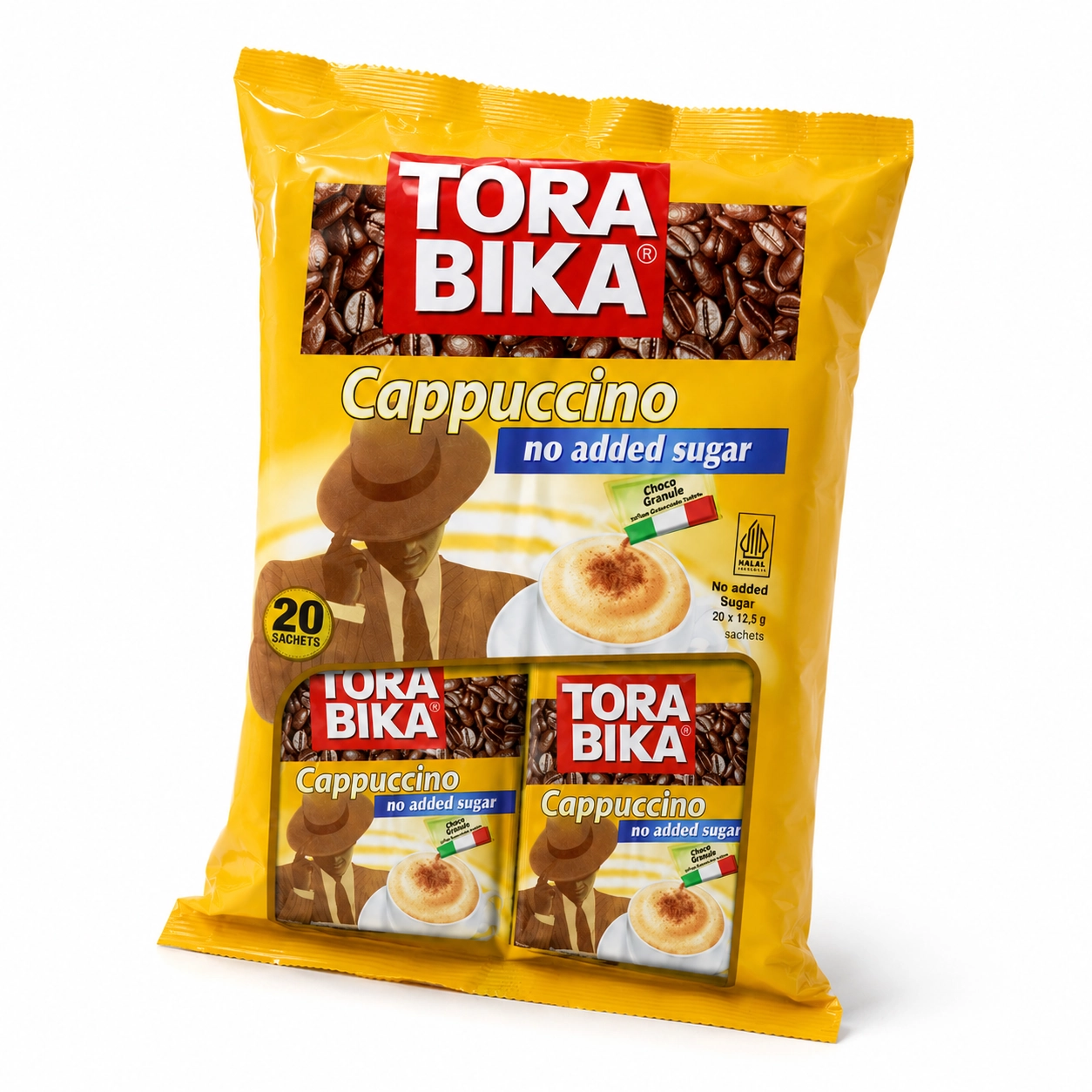 کاپوچینو تورابیکا torabika مدل رژیمی بدون شکر no added sugar پک 20 ساشه ای