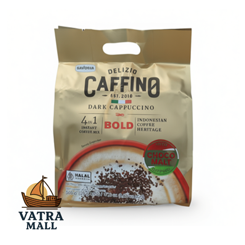 پودر قهوه فوری دلیزیو کافینو مدل دارک کاپوچینو ۴ در ۱ – طعم بولد و شکلاتی
