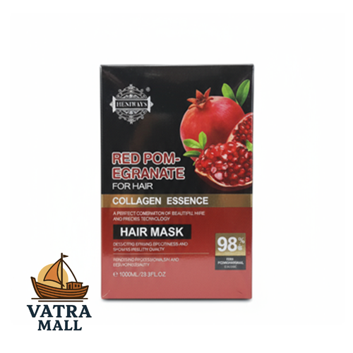 ماسک مو انار قرمز هن‌ویز حاوی کلاژن و عصاره طبیعی 1000 میل