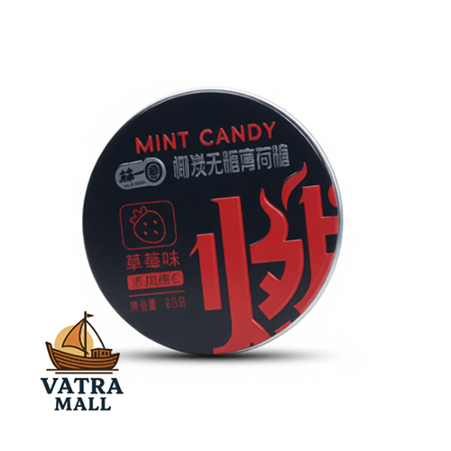 آبنبات بدون قند Yimeizi طعم توت‌فرنگی با ذغال نارگیل – وزن 8.5 گرم